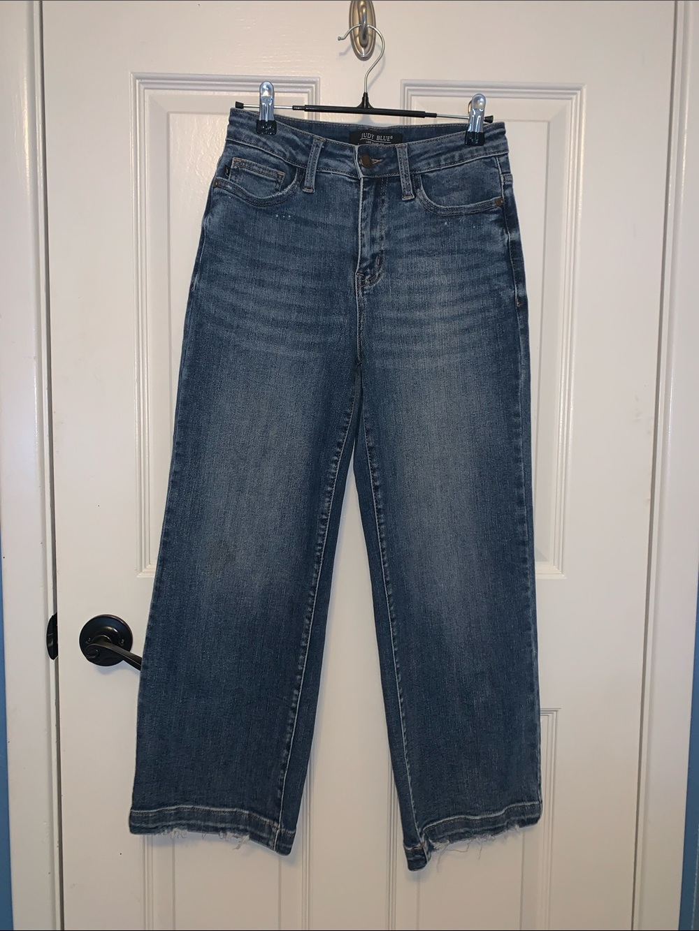 Judy Blue Mid Wash Wide Leg Jeans - Blue